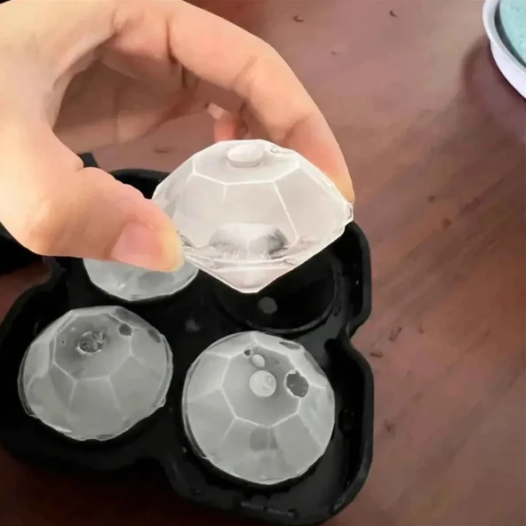 Silikon Elmas Buz Kalıbı 4 Lü - Resim 3