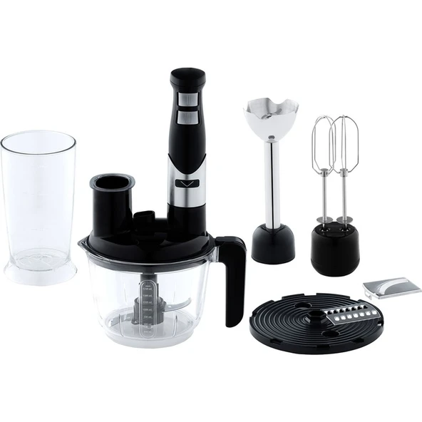 Vestel Plastik Ziyafet 8500 x Multi Blender Set Çelik Klasik 3 Kademeli Siyah E  50 Hz / 60 Hz Resmi ürün görseli 1