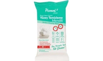 Homm Bitkisel Beyaz Sabun Kokulu Yüzey Temizleme Mendili 40 Adet ürün görseli 1