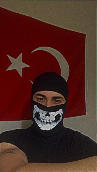 Termal Siyah Kar Maskesi Kurukafa Desenli - Resim 2