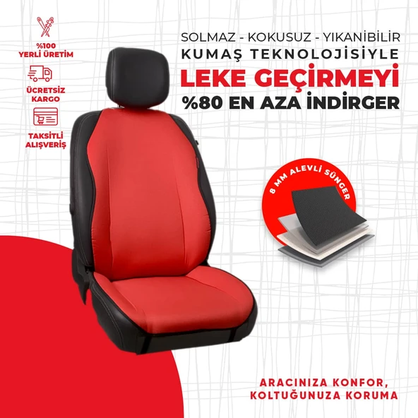 Düz Kırmızı Jakar Dokuma - Resim 4