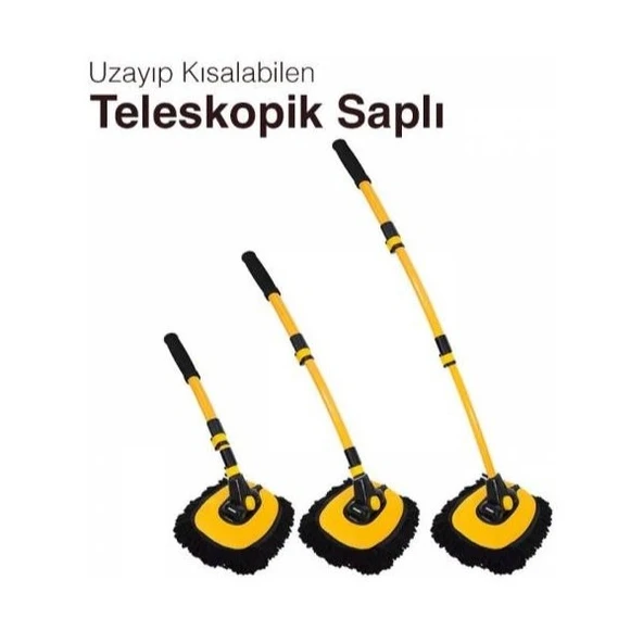 Teleskopik Saplı Kuru Islak Oto Yıkama Fırçası ürün görseli 1