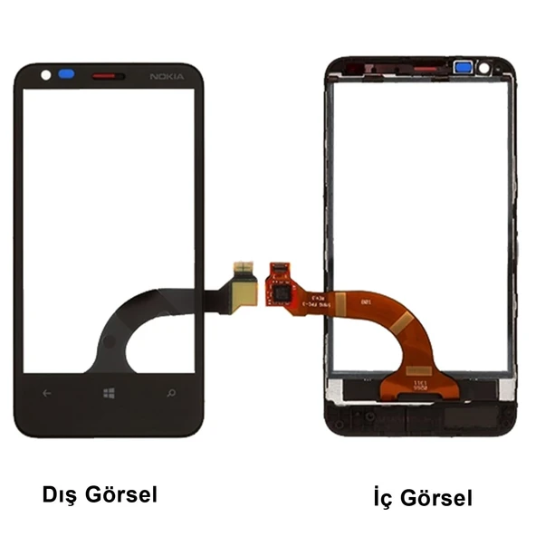 Teknonet Nokia Lumia 620 Uyumlu Dokunmatik Lens + Filmli NT-123 ürün görseli 1