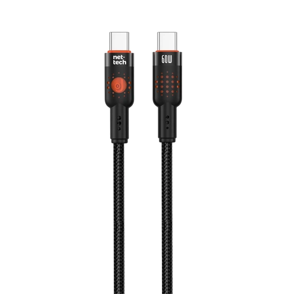 Nettech NT-DC32 60W Plastik 100 Cm Type-C To Type-C Şarj ve Data Kablosu NT-108296 ürün görseli 1