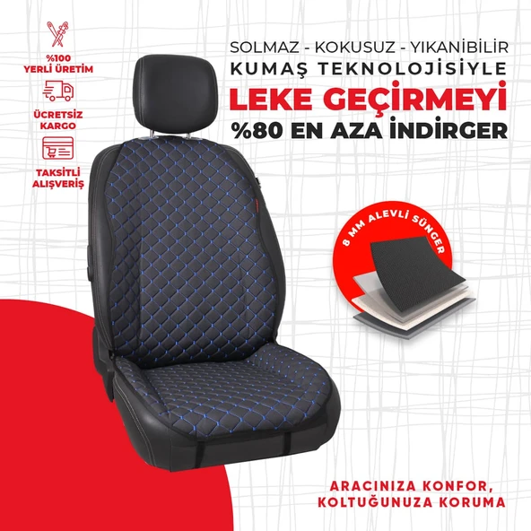 Mavi Kapitone Siyah Jakar Dokuma - Resim 4