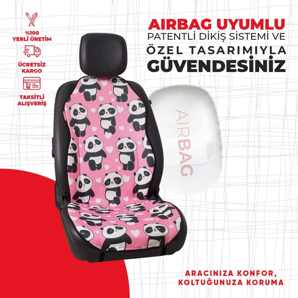 Dijital Baskılı Pembe Panda Desen - Resim 2