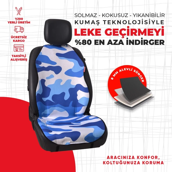 Dijital Baskılı Mavi Kamuflaj Desen - Resim 4