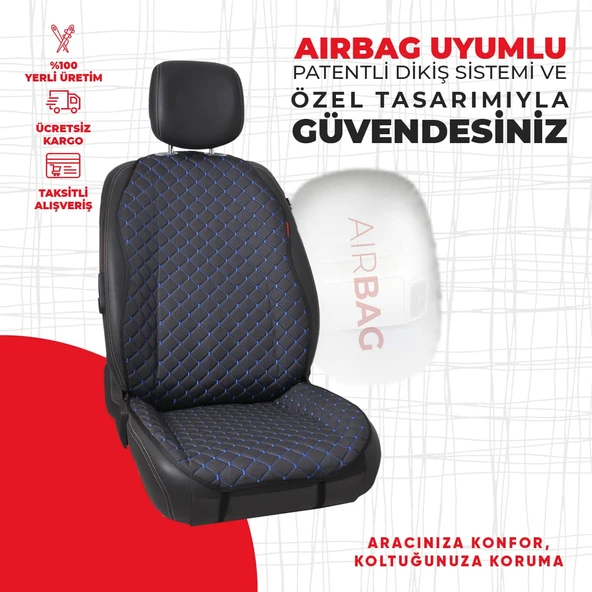 Mavi Kapitone Siyah Jakar Dokuma - Resim 2