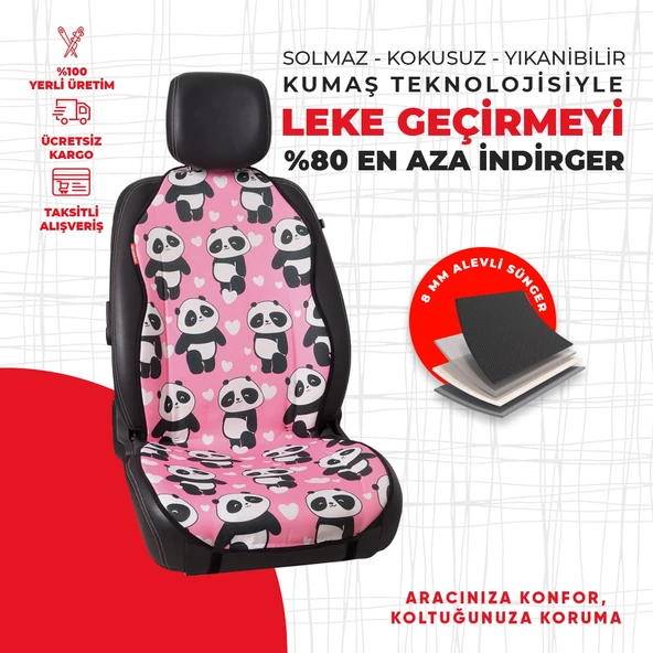 Dijital Baskılı Pembe Panda Desen - Resim 4