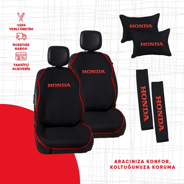Kırmızı Biyeli Kırmızı Honda Nakışlı Minder Seti ürün görseli 1