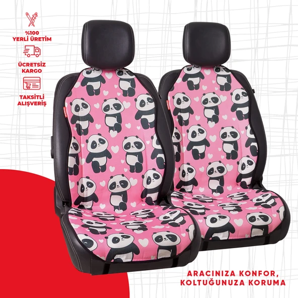 Dijital Baskılı Pembe Panda Desen ürün görseli 1