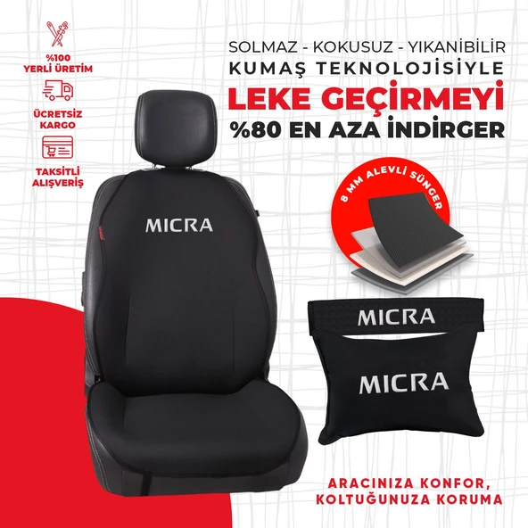 Nissan Micra Nakışlı Minder Seti - Resim 4
