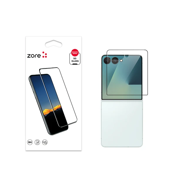 MobyShop Galaxy Z Flip 7 5D Ekran Koruyucu Kenarlara Kırılmaya Dayanıklı Cam ürün görseli 1