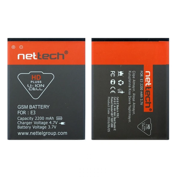 Teknonet General Mobile Discovery E3 Uyumlu Nettech 1200 MAh Batarya NT-10511 - Resim 4