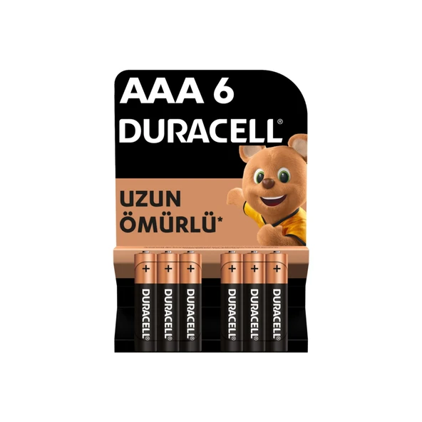 Teknonet Uyumlu Duracell Basic AAA 6lı İnce KalemPil Batarya NT-112799 ürün görseli 1