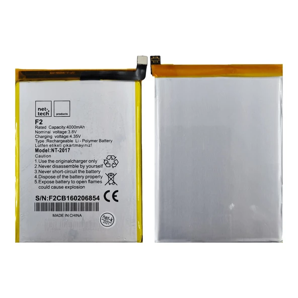 Teknonet Casper Via F2 Uyumlu Nettech 4000 MAh Batarya NT-85725 ürün görseli 1