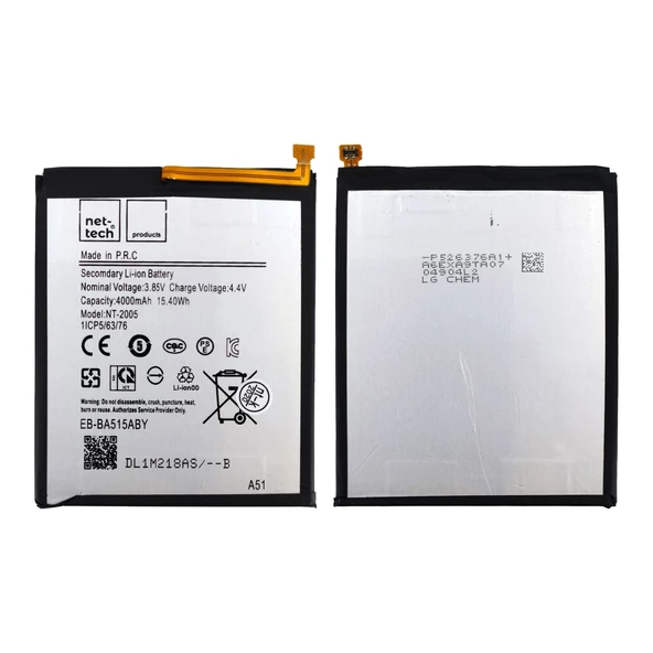 Teknonet Samsung Galaxy A51 Uyumlu Nettech 4000 MAh Batarya NT-82548 ürün görseli 1