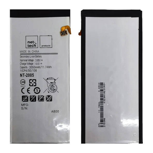 Teknonet Samsung Galaxy A8 Uyumlu Nettech 3050 mAh Batarya NT-86138 ürün görseli 1