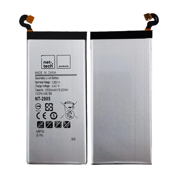 Teknonet Samsung Galaxy G920 S6 Uyumlu Nettech 2500 MAh Batarya NT-86148 ürün görseli 1
