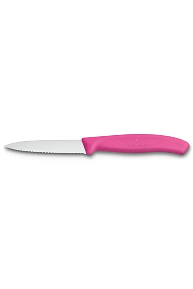Victorinox 6.7636.L115 8cm Pembe Tırtıklı Soyma Bıçağı ürün görseli 1