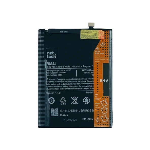 Teknonet Xiaomi Redmi Note 8 Pro Uyumlu Nettech BM4J 4400 mAh Batarya NT-82585 ürün görseli 1
