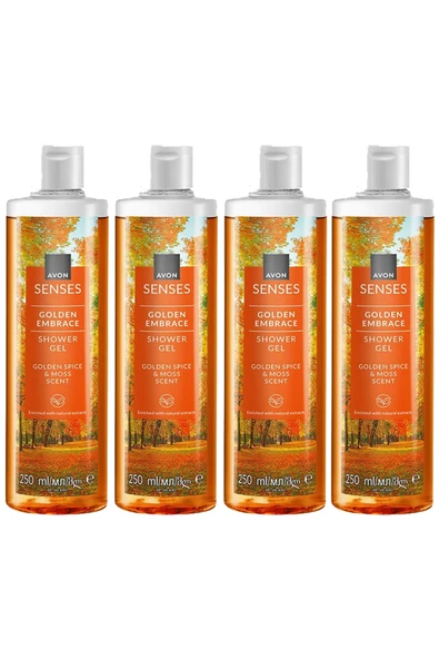 AVON 4'lü Senses Golden Embrace Duş Jeli 250ml ürün görseli 1