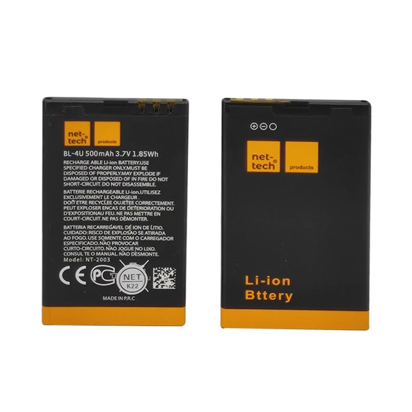 Teknonet Nokia BL-4U Uyumlu Nettech 1000 MAh Batarya NT-32438 ürün görseli 1
