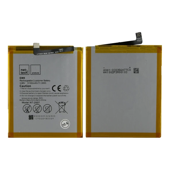 Teknonet General Mobile GM8 Uyumlu Nettech NT-2007 3100 MAh Batarya NT-32464 ürün görseli 1