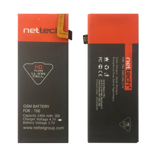Teknonet Turkcell T60 Uyumlu Nettech NT-2005 2300 MAh Batarya NT-10515 ürün görseli 1