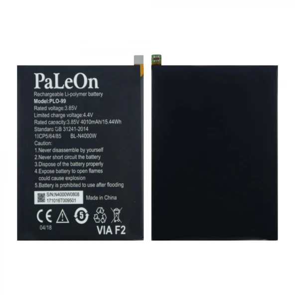 Teknonet Casper Via F2 Uyumlu Paleon PLO-099 4000 MAh Batarya NT-27149 ürün görseli 1
