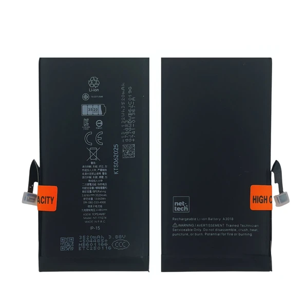 Teknonet Apple iPhone 15 Uyumlu Nettech 3500 MAh Batarya NT-111274 ürün görseli 1