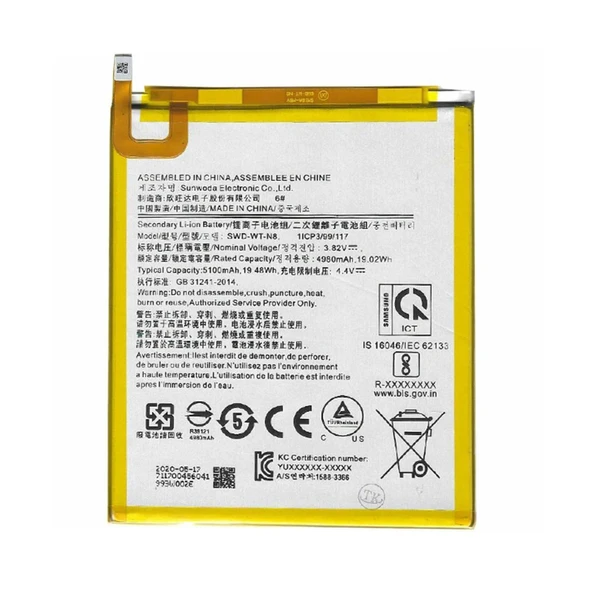 Teknonet Samsung Galaxy Tab A9 X110 Uyumlu Nettech 5100 mAh Batarya NT-113015 ürün görseli 1