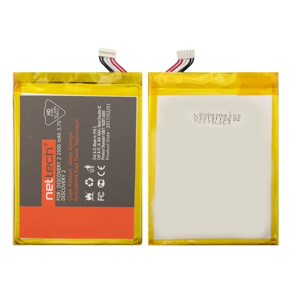 Teknonet General Mobile Discovery 2 Uyumlu Nettech NT-14703 2500 MAh Batarya NT-14703 ürün görseli 1