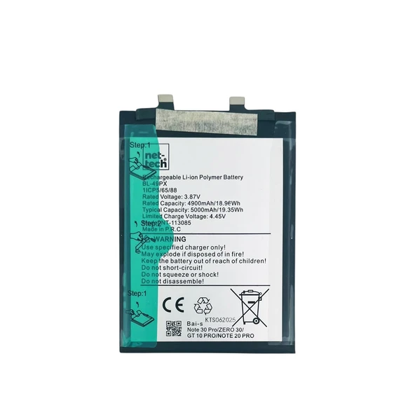 Teknonet İnfinix Note 30 Pro Uyumlu Nettech BL-49PX 5000 MAh Batarya NT-113085 ürün görseli 1