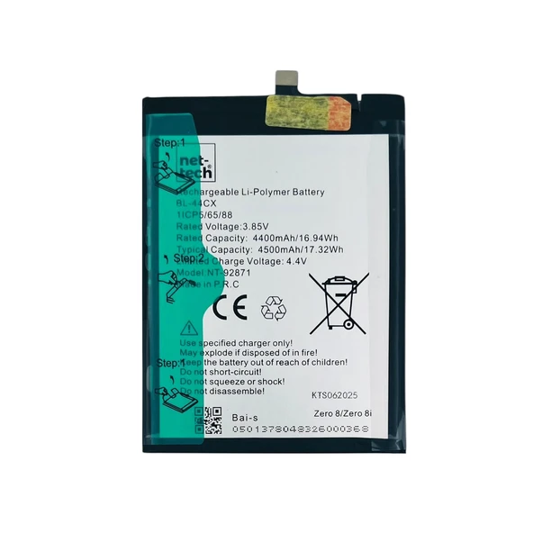 Teknonet İnfinix Zero 8i Uyumlu İnfinix BL-44CX 4400 mAh Batarya NT-92871 ürün görseli 1