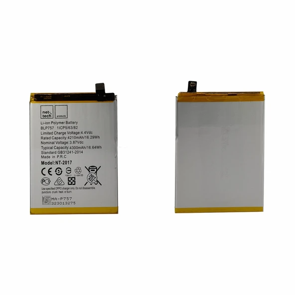 Teknonet Realme 6 Uyumlu Nettech 4300 mAh Batarya NT-93137 ürün görseli 1