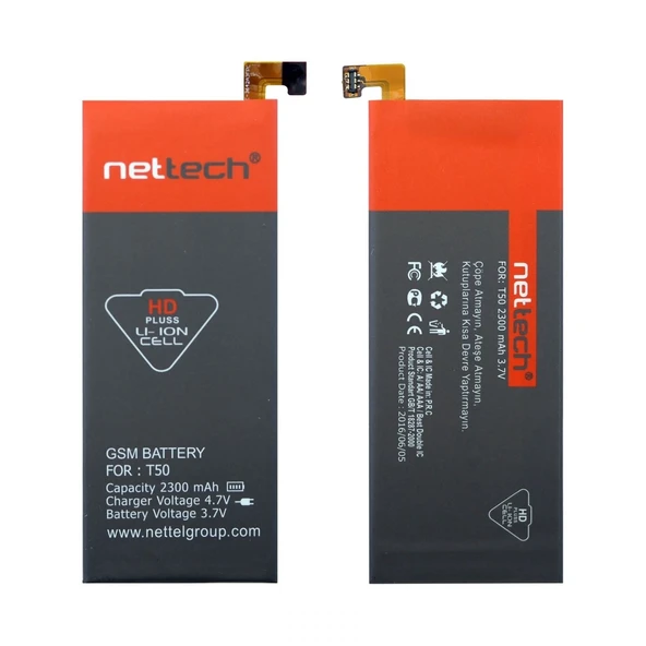 Teknonet Turkcell T50 Uyumlu Nettech 2300 MAh Batarya NT-10514 ürün görseli 1