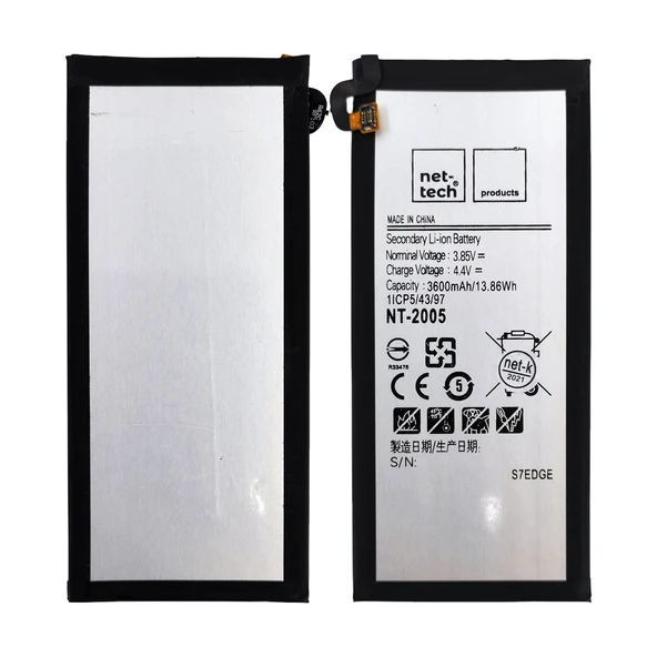Teknonet Samsung Galaxy G935 S7 Edge Uyumlu Nettech EB-BG935ABE 3600 MAh Batarya NT-85738 ürün görseli 1