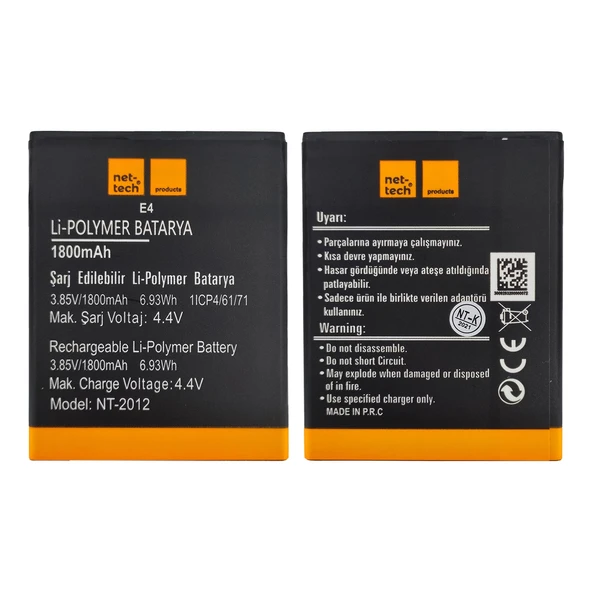 Teknonet Vestel Venüs E4 Uyumlu Nettech NT-2012 1800 MAh Batarya NT-82534 ürün görseli 1