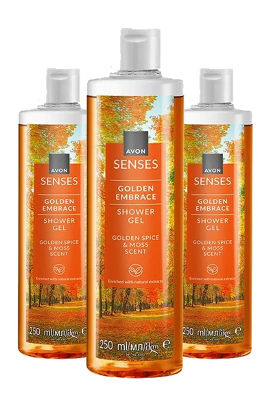 AVON 3'lü Senses Golden Embrace Duş Jeli 250ml ürün görseli 1