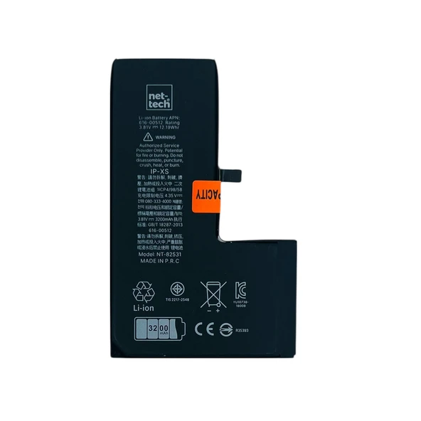 Teknonet Apple iPhone XS Uyumlu Nettech NT-2010 2960 mAh Batarya NT-82531 ürün görseli 1