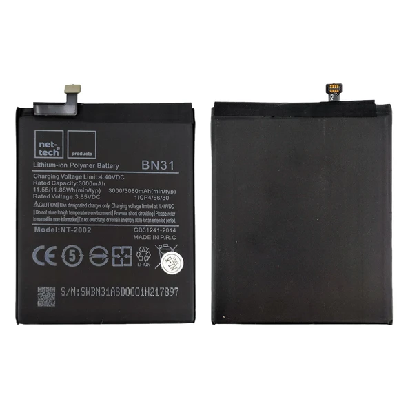 Teknonet Xiaomi Redmi S2 Uyumlu Nettech BN-31 3000 MAh Batarya NT-82593 ürün görseli 1