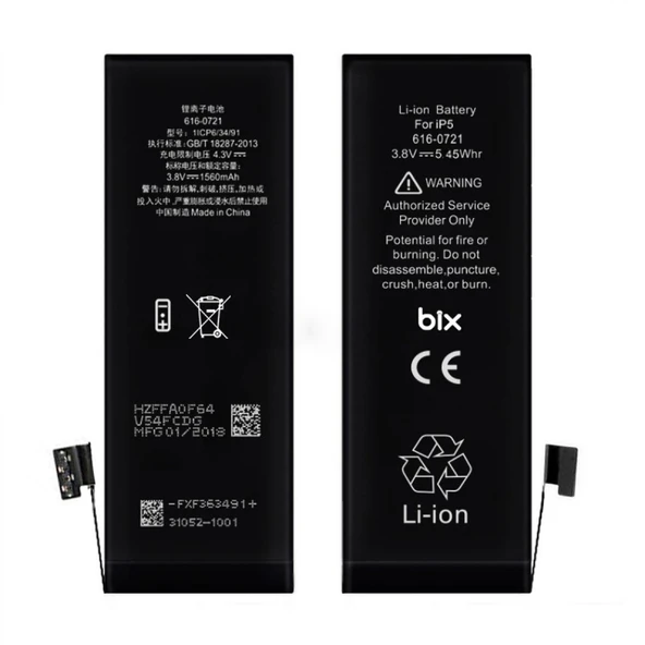 Teknonet Apple iPhone 5 Uyumlu Nettech 616-0721 1560 MAh Batarya VR-10307 ürün görseli 1