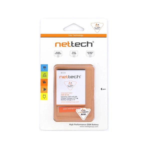 Teknonet Samsung Galaxy İ8150 W Uyumlu Nettech 1500 MAh Batarya NT-10873 ürün görseli 1
