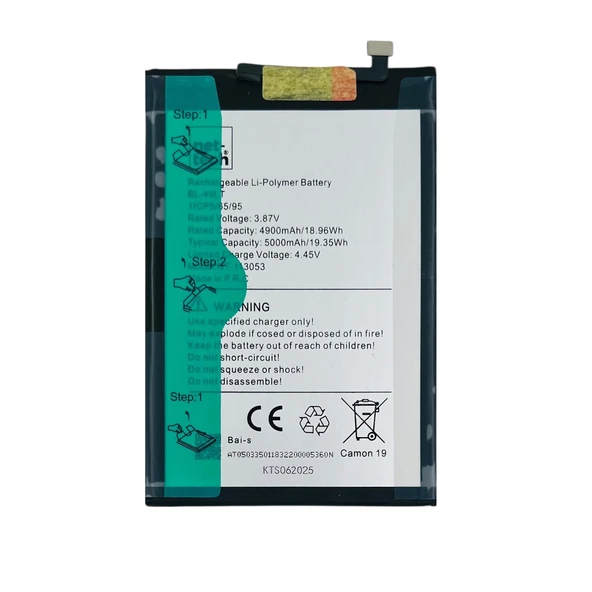 Teknonet Tecno Camon 19 Uyumlu Nettech BL-49LT 5000 MAh Batarya NT-113053 ürün görseli 1