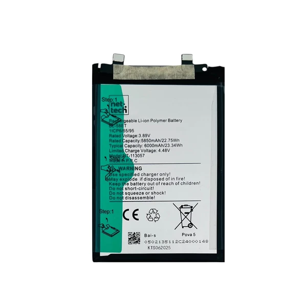 Teknonet Tecno Pova 5 Uyumlu Nettech 6000 MAh Batarya NT-113057 ürün görseli 1