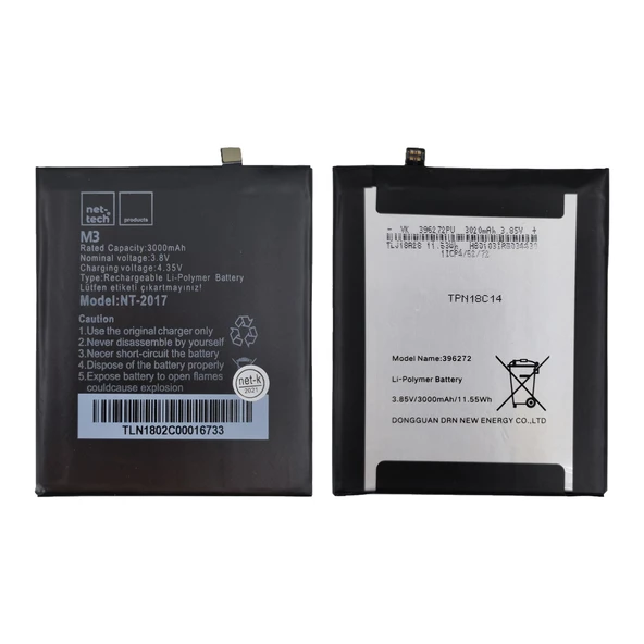 Teknonet Casper Via M3 Uyumlu Nettech 3000 MAh Batarya NT-85723 ürün görseli 1