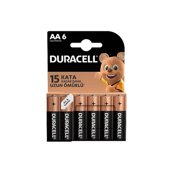 Teknonet Uyumlu Duracell 6lı AA Kalem Pil Batarya NT-112800 ürün görseli 1