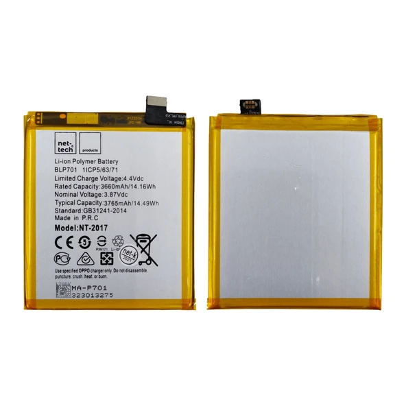 Teknonet Oppo Reno 2Z Uyumlu Nettech 3660 mAh Batarya NT-85727 ürün görseli 1