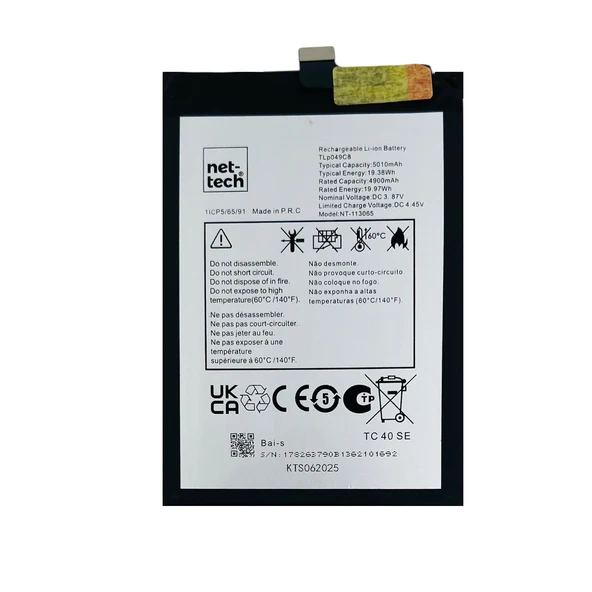 Teknonet Tcl 40 Se Uyumlu Nettech TLP049C8 5000 MAh Batarya NT-113065 ürün görseli 1